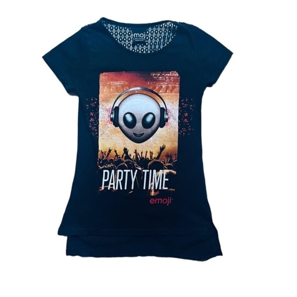 EMOJI the Iconic Brand branded t-shirt mesh upper back cap sleeves size 4-5 year